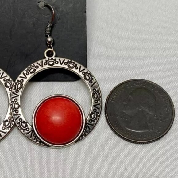 Paparazzi Mesa Mood Red Dangle Earrings NWT - Picture 2 of 6